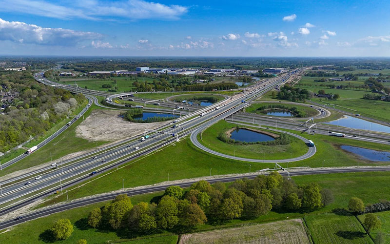 A1 motorway between Apeldoorn and Twello in the Netherlands